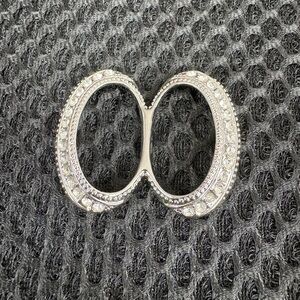 Sparkling Silver Rhinestone Figure-8 Scarf Ring Clip / Slide